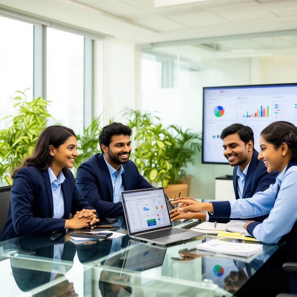 Prabha Technologies consulting team collaborating in modern office